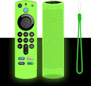 Remote Cover for Firetvstick 4K Max (3rd Gen) 2021,Glow in The Dark  Protective Case Compatible with Fire tvstick 4K Alexa Voice Remote Control with Lanyards,Anti-Slip,Shockproof