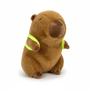Capybara Plush Toy with Turtle Backpack Cuddly Stuffed Animal