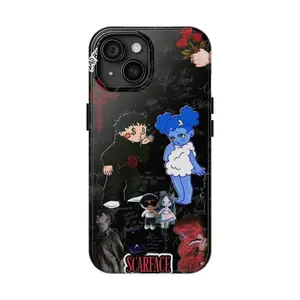 Nostalgic Dark Couple Cartoon Phone Case, For iPhone 17 Pro Max 16 15 14 13 12 11 for Samsung S21 S22 S23 S24 S25 Phone Case|Gift for him and her|Tough Phone Case