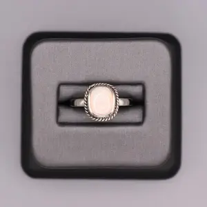 Sterling Silver Stone Ring - Square Opal
