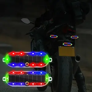 Wireless LED Solar Flashing Light, Bicycle Light, Motorcycle Warning Signal Lamp, Safety Brake Tail Light, No Charge Required, Anti-Collision