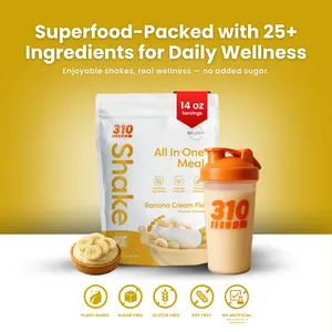 310 Nutrition – Banana Cream Pie – Quick Meal Replacement Shake, Plant-Based Protein with 25+ Nutrients On-The-Go | 14 Servings