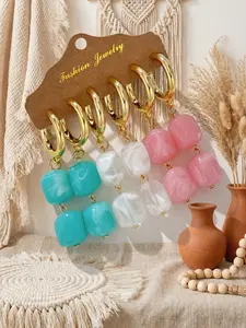 Women's Fashion Dangle Earrings Set, 6pcs Elegant Jewelry Accessories for Daily Wear, Stylish Ear Rings for Women, Earring Stacking Set