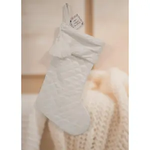 White Fur Christmas Stocking, Decorative Gift for Christmas Decoration and Ornaments