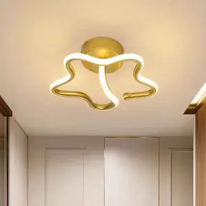 LED Ceiling Light, Gold Modern Lighting Design 3000K Warm White Light Ceiling Lamp, Hardwired Drill-Hole Installation For Bedrooms, Living Rooms, Hallways Minimalist Indoor Home Ceiling Decorative Lighting