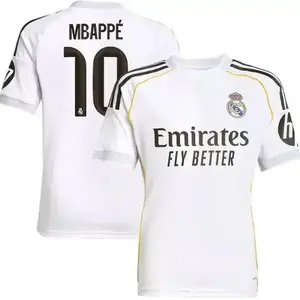 Mbappe #10 Real Madrid Team Champions League/ LA Liga 2025/26 A football kit with Embroidered logo and Sharp stitching Jersey, Breathable Quick Dry Short Sleeve Athletic Tops for Football Fans, Football Collectors & Streetwear Enthusiasts