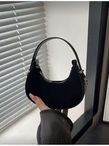 Cute Mini Solid Color Handbag Fashion Moon Shape Design High Quality Elegant Tote Crossbody Bag