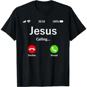 100% Cotton Jesus Calling - Christian Religious Bible Church T-Shirt, Menswear Graphic Tee, Gift for Women for Men, Y2k, Back to School, Casual Top Unisex