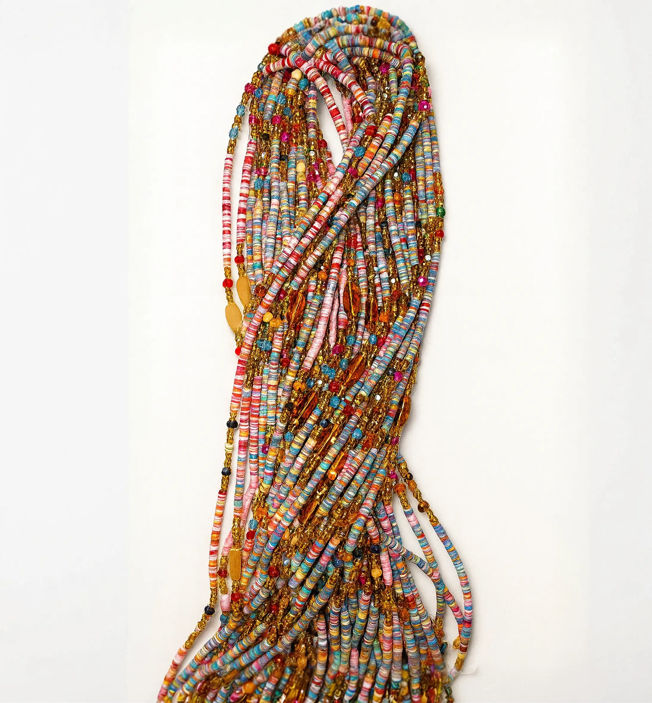 African Waist Beads | Golden Carnival Beads | 3 Strand