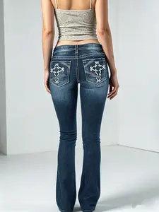 Vintage Cross Wings Flared Jeans