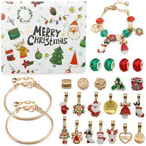 24 Countdown Calendar Advent Surprise Blind Box Set Christmas Charms Bracelet Set DIY Creative Ornaments Christmas Child Gifts