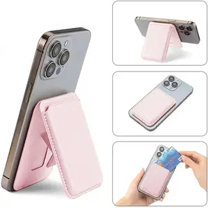 Magnetic MagSafe Wallet for iPhone 17/16/15/14/13, 2-in-1 Card Holder with Adjustable Stand, Slim 3-Card Design