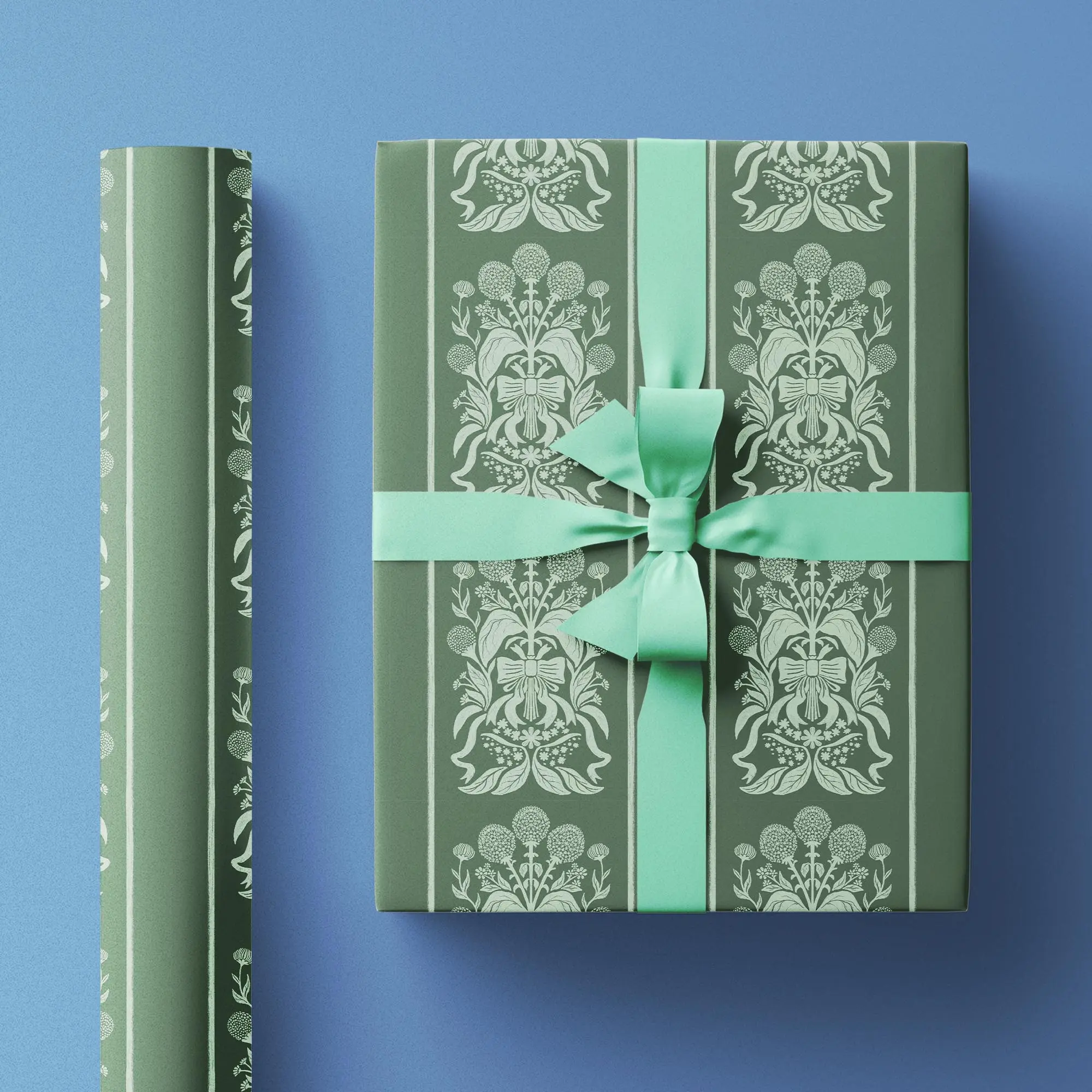 Preppy Chinoiserie Wrapping Paper, Beautiful & Classic Floral Pattern, Brightly Colored Gift Wrap for Weddings, Showers, Birthdays, Holidays