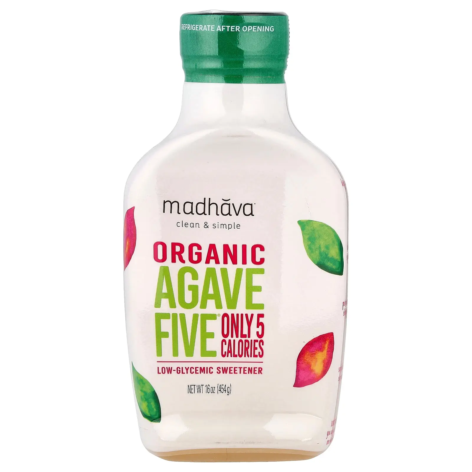 Madhava Clean & Simple, Organic Agave Five®, Low-Glycemic Sweetener, 16 oz (454 g)
