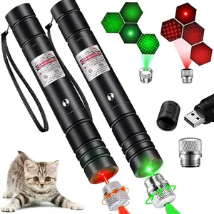 USB Rechargeable Pet Laser Toy, Laser Pointer, Low Power Safe Design, Interactive Wall Projection, Indoor Outdoor Use, Includes & Lasers