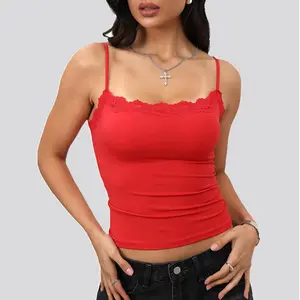 Spring and summer slim-fit lace women's top, square collar sleeveless one-word collar bottomed solid-color sling vest, suitable for city walking, can be used as an inner fit, suitable for all seasons, suitable for friends, mother gifts