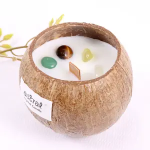 Natural Chakra Crystal Cove Coconut Candle 400g Decor Ornaments