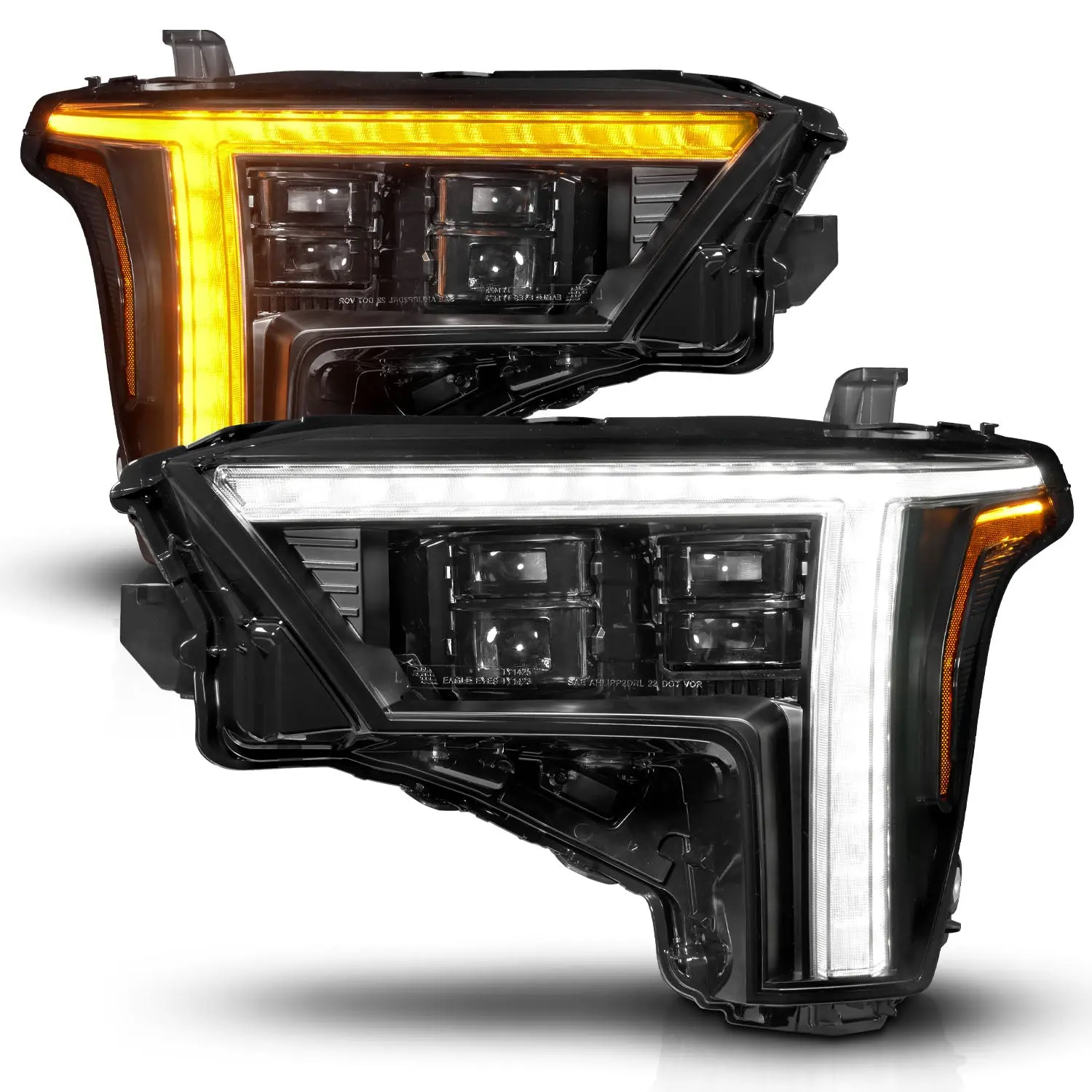 ANZO USA Z-Series Full LED Projector Car Headlights - Vehicle-Specific Fit for Toyota Tundra 22-26, Sequoia 23-26, Black Housing, DRL Switch-Included (Excludes Factory LED Projector Models), Led Light