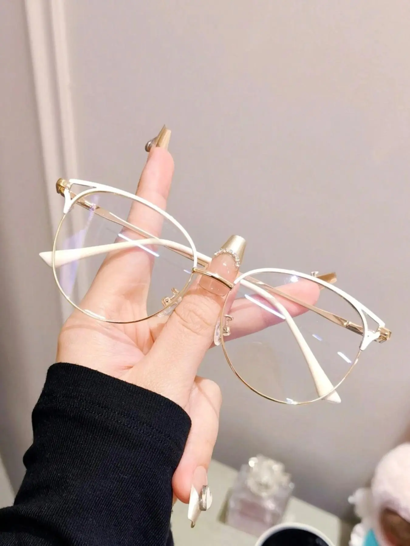 Metal Frame Eyeglasses, Fashionable Cat Eye Frame Eyeglasses for Women & Girls, Fashion Eyeglasses for Work, Daily Clothing Decor, Perfect for Reading, Gaming, TV and Mobile Phone, Fashionable Frames Glasses, Stylish Glasses, Fashion Eyewear