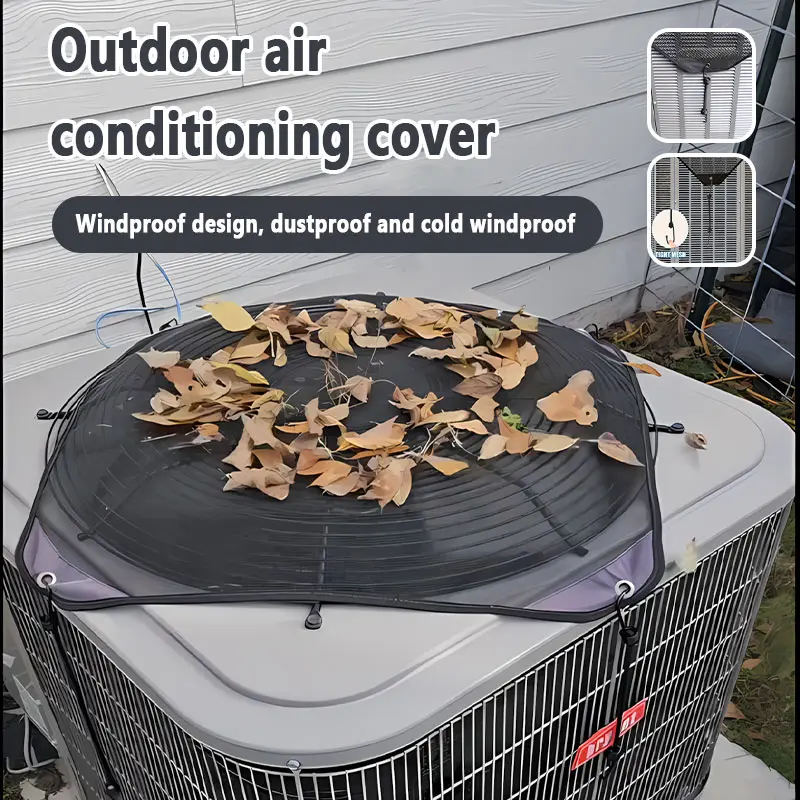 Outdoor Ventilated Air Conditioning External Network Cover - 1PC Waterproof Durable Springtok, Blocks Debris Grass & Leaves, Protects Air Outlet, Prevents Gray Dirty Yellow AC Unit (Top-Mounted for External Machines), Keeps Ac Unit Free Of Grass And Leave