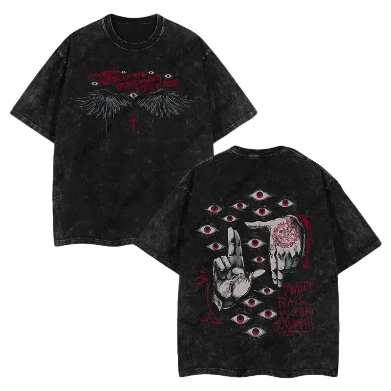 Men's Hellsing Alucard Anime T-Shirt, Oversized Graphic Streetwear Top, Acid-Washed 230gsm Cotton, Double-Sided Short Sleeve, Apparel, Shortsleeve, Soft, Pre-Washed, Print, Free Expedited Shipping