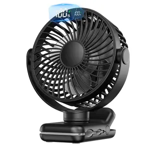 TOPK 5000mAh Rechargeable Portable Fan Electric Mini fan,Clip on Fan,USB Desk Fan,4 Speeds Quiet Personal Fan fans for Room Home