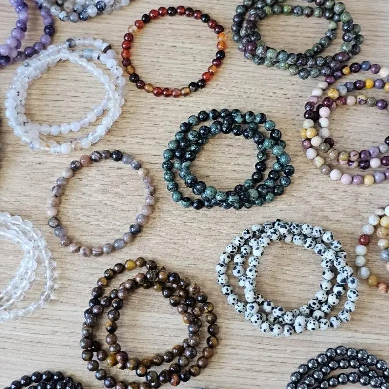 6mm Crystal Bracelets - Stretchy Bracelets for Stacking - Elegant and Versatile Beaded Crystal Jewelry for Everyday Wear