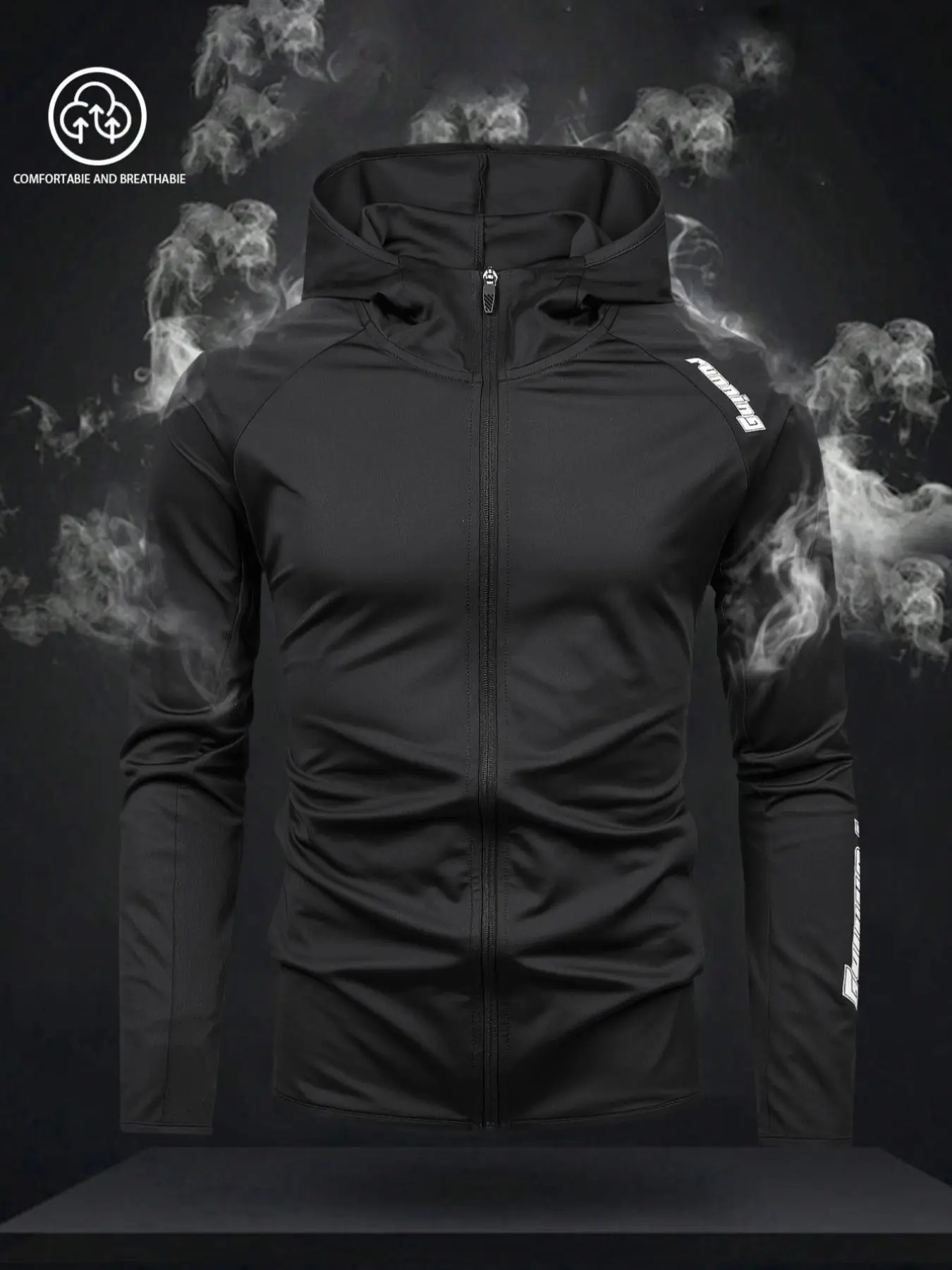Unisex Summer Hooded Jacket, Ultra-Thin Breathable Quick-Dry Windproof Sports Coat, Lightweight Athletic Outerwear, Outdoor Night Running Cycling Fishing Sun Protection Shirt