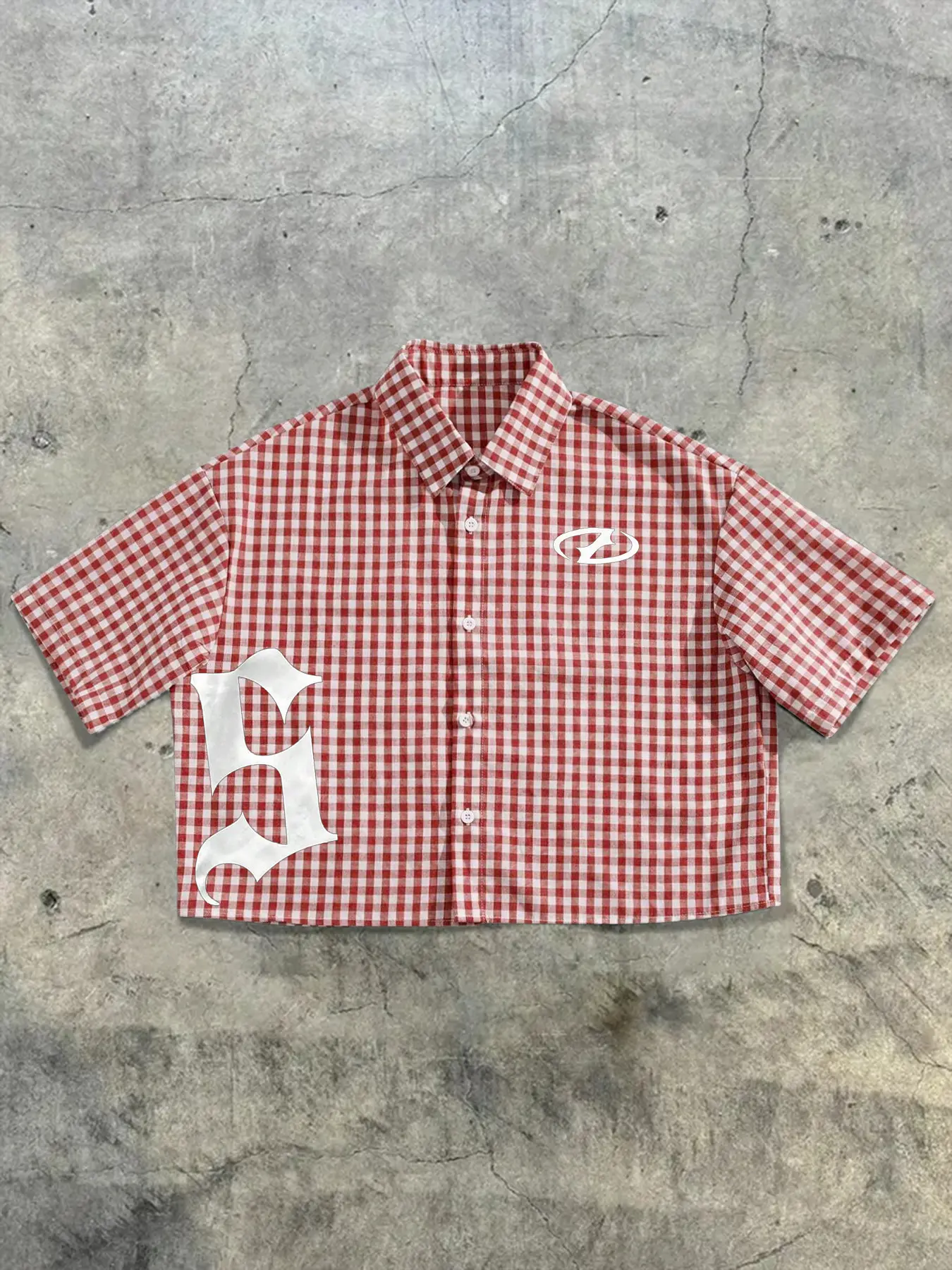Men's Plaid Graffiti Gothic Print Short Sleeve Button Up Shirt, Menswear, Casual Printed Vintage Street Style, Summer Vacation Fashion, Loose Fit, Streetwear, Collared Shirts