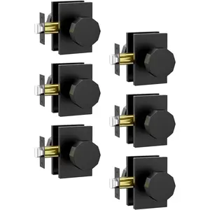 6 Pack  Matte Black Door Knob with Lock. Matte Black Door Knobs Interior for Bedroom or Bathroom, Heavy Duty Black Door Handle for Left Right Sided Doors