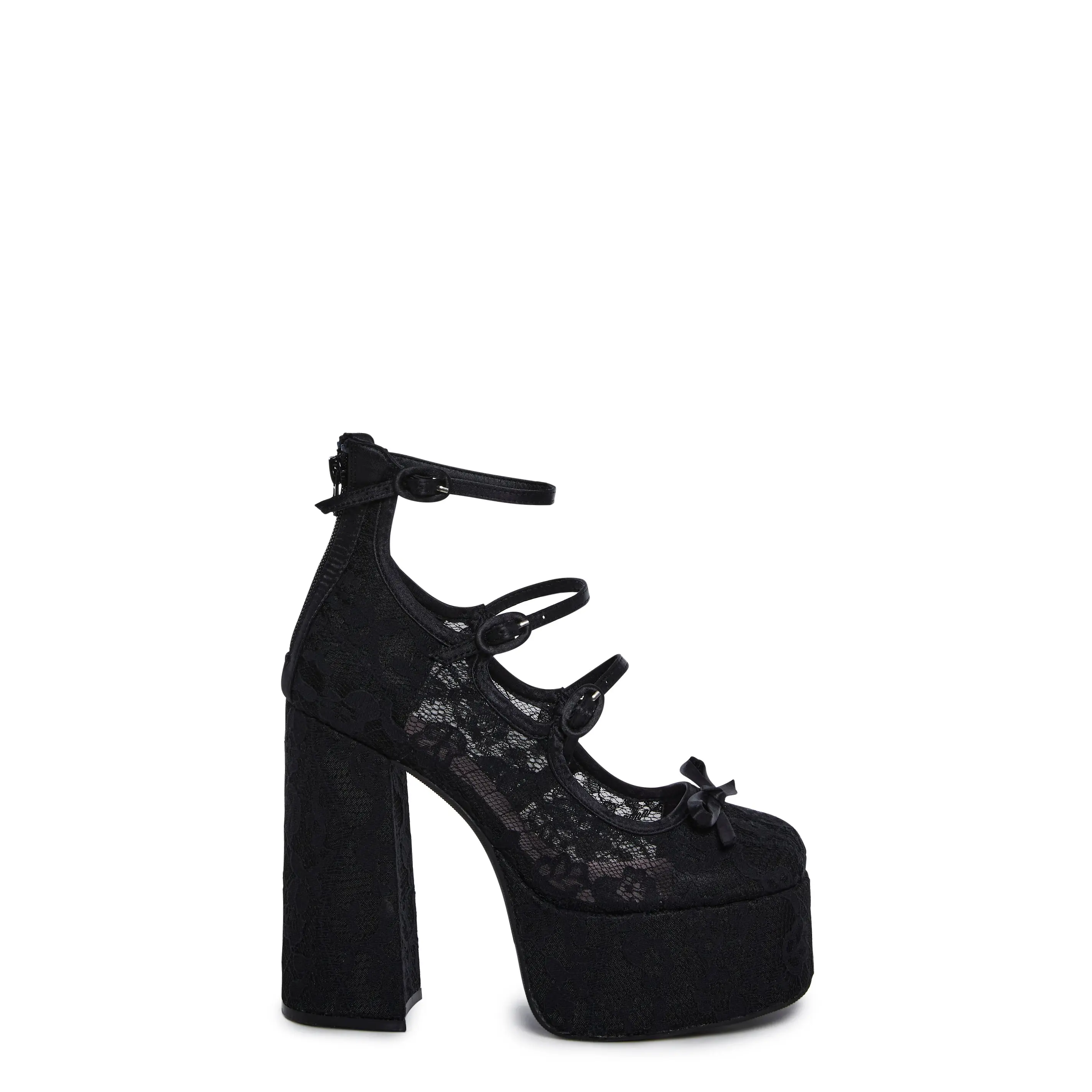 Smiling Melody Platform Heels - Black