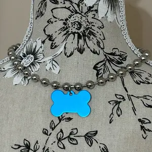 Bone Dog necklace: Blue