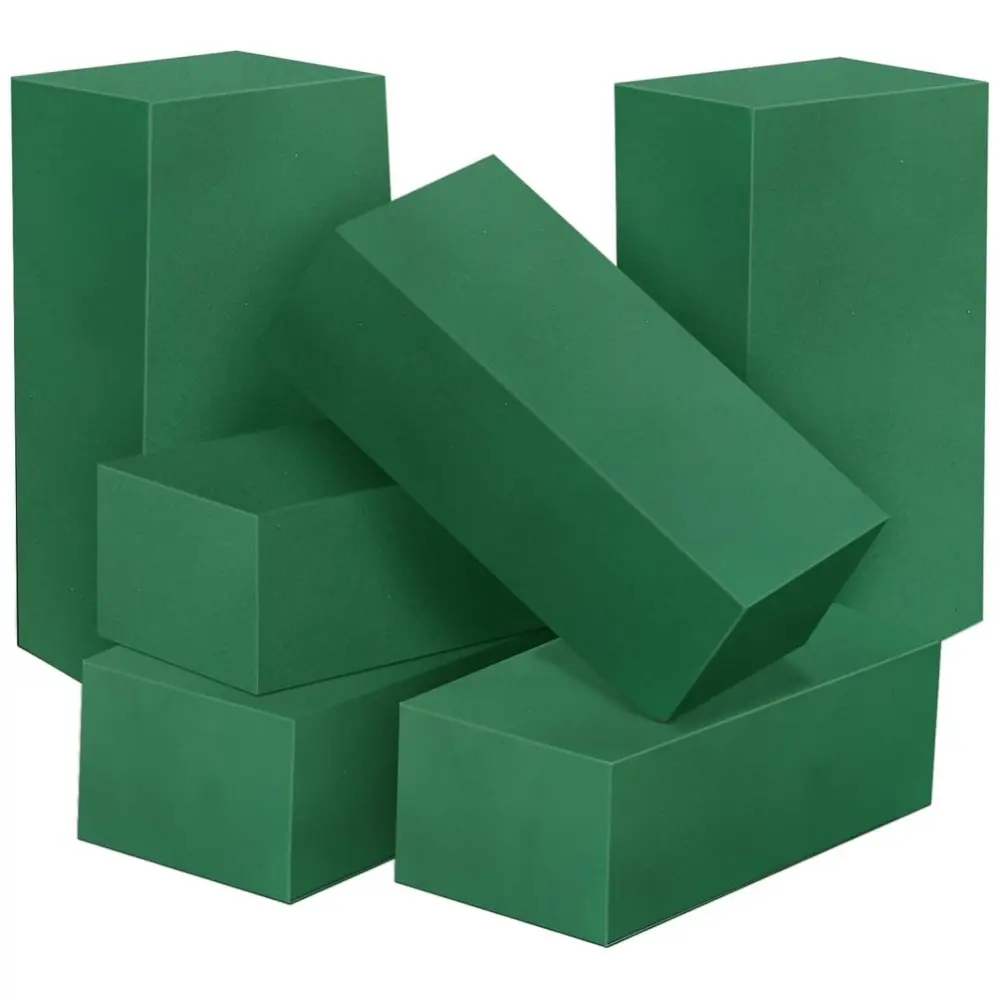6 piece Green Plant Foam Floral Foam Blocks Premium Plant Sponge Foam for Wedding, Birthdays, Home Decorations
