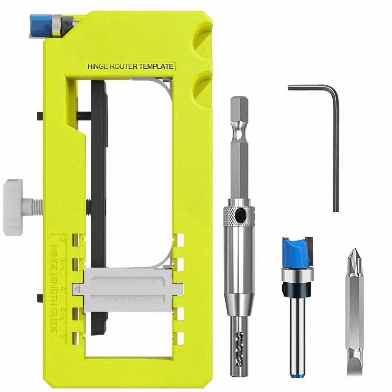 Door Hinge Plug-in Mold Set, Door Hinge Installation Kit, Door Hinge Router Template Removable Inserts Included, Door Lock Installation Kit for 3 Inch