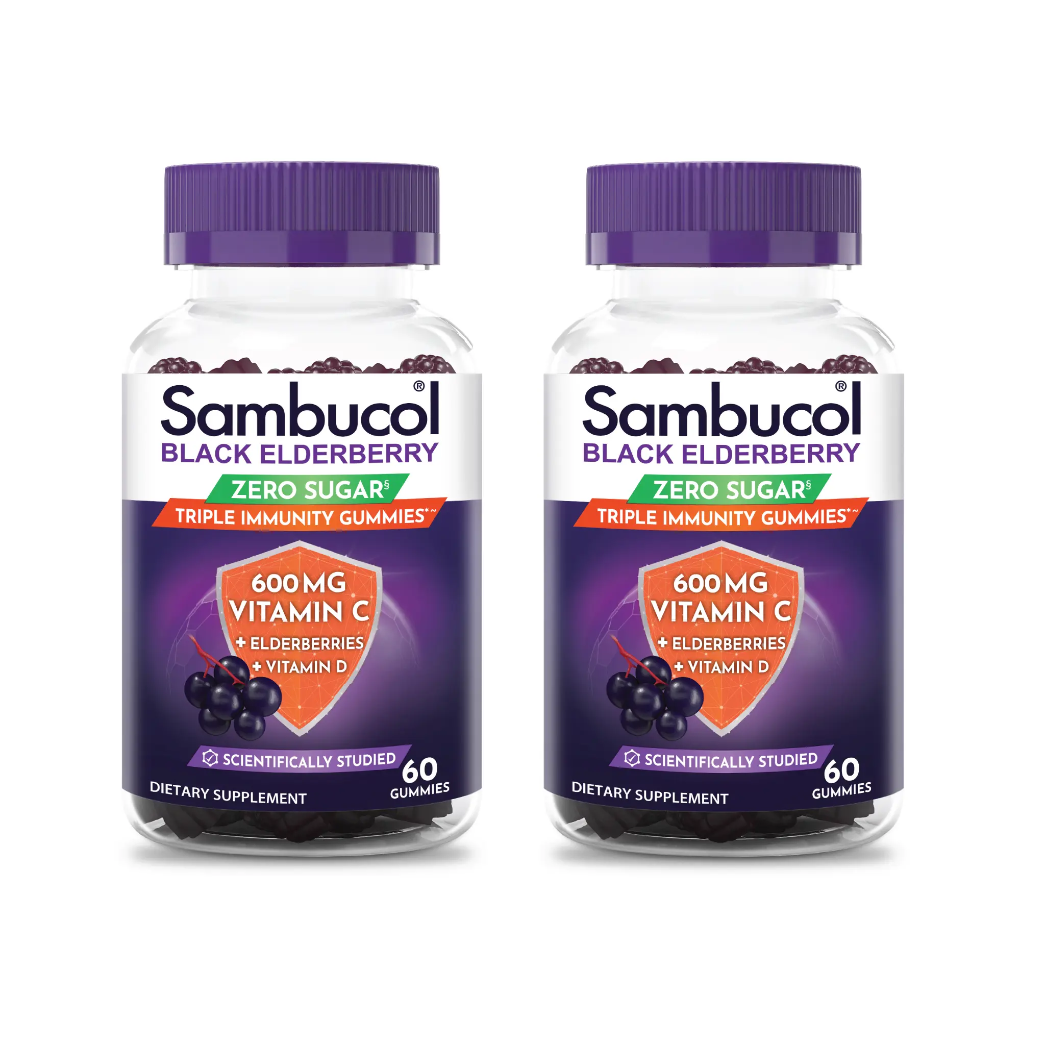 Black Elderberry Zero Sugar Triple Immunity 60ct   x 2
