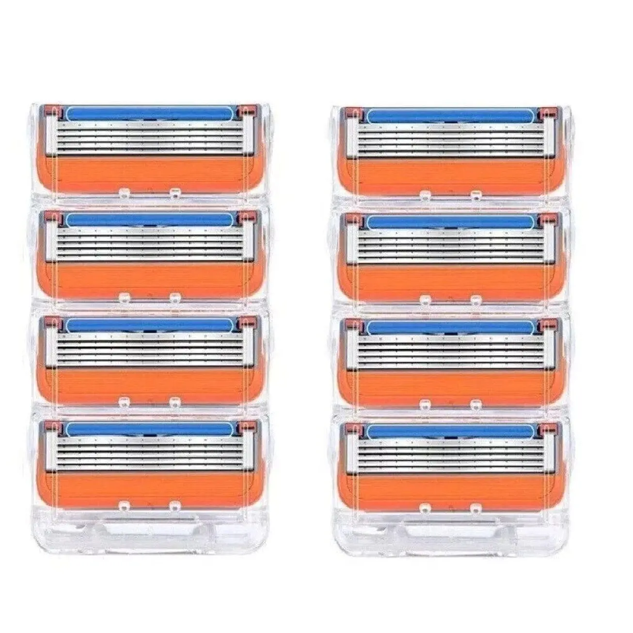 Manual Shaving Blade Refills Stainless Steel 5 Layer Precision Blades Pack of 8 for Daily Grooming