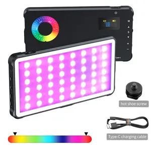 MAMEN RGB Pocket Video Light-Built-in 3350mAh battery, 360° full-color lighting, 24 light effect modes, high color rendering (CRI ≥ 97), color temp 2500–9000K — ideal for photography & vlogging.