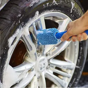Portable Tire Rim Brush with Plastic Handle - Ideal for Car Washing, Cleaning Wheels and Tires, Durable and Efficient Cleaning Tool, Tire Cleaning Brush, Car Detailing Brush|Ergonomic Handle|Durable Cleaning Brush