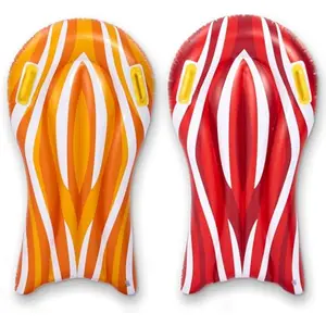 SLOOSH 2 Pack Inflatable Body Boards for Water Slides, Surfing Board Pool Floats, Swimming Pool Floating Boards Learn to Swim, Summer Water Fun Toy for Kids and Toddlers (Red and Orange)