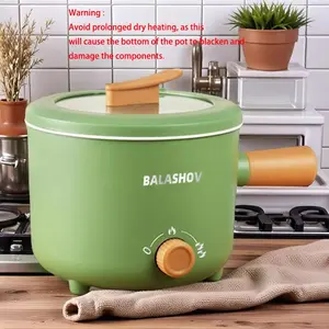 Electric Pot with Lid, 1 Count Portable Multifunctional Non-stick Mini Electric Pot, Suitable for Fast & Convenient Meal Travel Camping Dormitory, Multifunctional Cooker