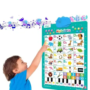 Educational Interactive Alphabet & Number Children Learning Poster, Alphabet Learning Chart, Speaking Abc & 123 Music Poster, Early Education Development Tool, Teaching Supplies, Visual Learning Tools