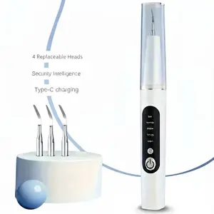 Electric Dental Scaler Teeth Cleaner with 4 Replaceable Heads, Cleansing Mode for Calculus, Plaque, Stain & Tartar Removal, Oral Care Tool