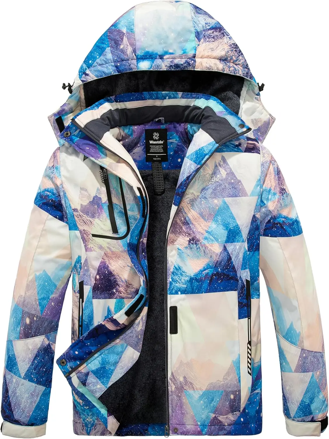 Wantdo Women'S Mountain Waterproof Ski Jacket Windproof Rain Jacket Winter Warm Hooded Coat wantdo