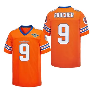 The Waterboy ‘Bobby Boucher’ #9 Football Jersey – 90s Mud Dogs Bourbon Bowl, Adam Sandler Movie 50th Anniversary Jersey, V-Neck Sports Jersey, Perfect Gift for Game Day
