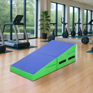 BestOffice Gymnastics Tumbling Mats Incline Tumbling Mat Folding Gymnastic Tumbling Mat 48"x24" lnch Indoor/Outdoor Exercise Mat Home Gym Yoga Mat with Gym Floor Mats Training Mats