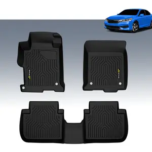 CROSSDESIGN TPE Car Floor Mats Rubber Liners Fit For Accord 2013-2017,All Weather Floor Mats Rubber Liners,Waterproof Anti-slip Durable Floor Mats Upgraded Version