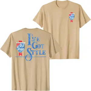 Old Style Beer I’ve Got Style Graphic T-Shirt, Vintage Typography Back Print Beer Tee for Men Women, Retro Unisex Streetwear Casual Shirt, Classic Summer Outfit Top