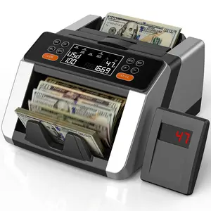 PONNOR Money Counting Machine | Cash Counter for Dollar & Euro | UV/MG/IR/DD Counterfeit Detection | LED Display Bill Counter