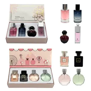 Women's Mini Perfume Collection Fresh Floral & Fruity Fragrance Box Elegant Daily Spray Pink Portable Gift Set 4 x 30 ml Perfume Kit