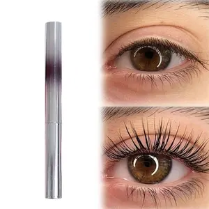 Iron Wand Mascara, New Brushless Metal Wand Mascara Black Washable Metal Mascaras, Waterproof Long-Lasting Curling Eyelash Iron Mascaras with Not Flaking